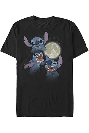 Disney Unisex Lilo & Stitch Three Stitch Moon Organic Short Sleeve T-shirt, , S