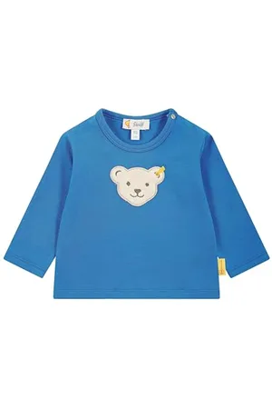 Steiff T-Shirt Langarm EU Größe 62 , Jungen Langarm-Sweatshirt, Longsleeve für Kinder, Pullover langärmelig, Babyoberteil, ideales Basic Shirt, bequem und weich, waschmaschinenfest