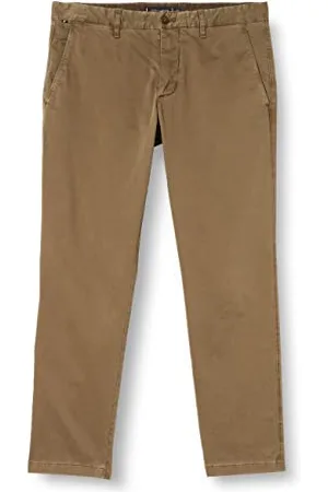 Tommy Hilfiger Herren Hose Bleecker TH Flex Satin Gmd Chino, Grün (Faded Military), 33W / 28L