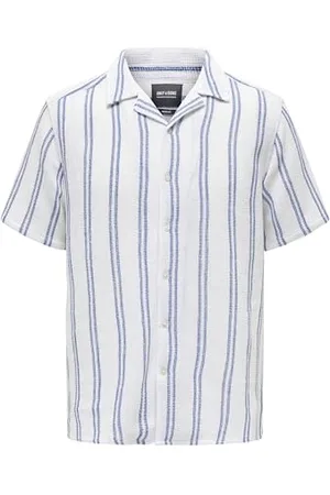 Only & Sons Herren Onstrev Life Reg Struc Stripe Ss Shirt, , XS