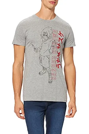 Naruto Herren Menarutts150 T-Shirt, Grau meliert, XL