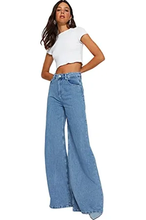 Trendyol Blue Extra Wide High Waist Wide Leg Jeans TWOSS23JE00286, Blue, 42