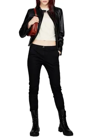 Sisley Womens 2X9WLN02S Leather Jacket, , 38