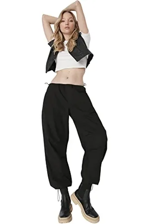 Trendyol Damen Jogger-Jeans mit normaler Taille, weites Bein Hose, , 62