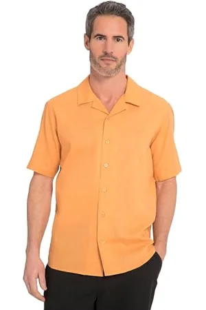 JP 1880 Herren, Große Größen, Leinenmixhemd, Halbarm, Kubakragen, Modern Fit