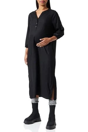 Mama;licious Damen MLMISTY LIA 3/4 WO MIDI Dress 2F Kleid, Black, Medium
