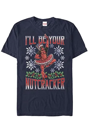 Marvel Unisex Deadpool Deadpool Nutcracker Organic Short Sleeve T-shirt, , M
