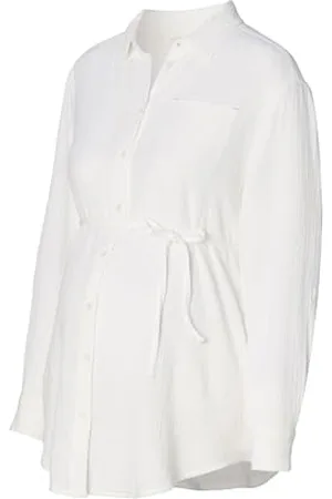 ESPRIT Damen Blouse Nursing Long Sleeve Bluse, Strahlendes Weiß 101, 44