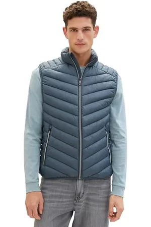 TOM TAILOR Herren Lightweight Steppweste mit Stehkragen, , M