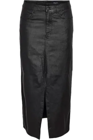 Noisy May Nmkath Nw Slit Long Skirt Coated Bl Noos
