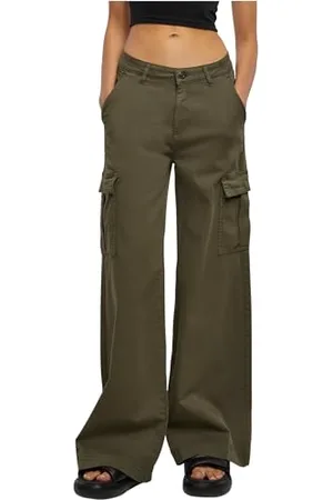 Urban classics Damen TB6040-Ladies High Waist Wide Leg Twill Cargo Pants Hose, , 29