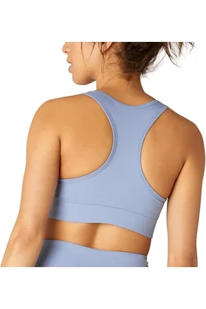 FM London Racerback Sport-BH für Damen , Nahtloser, stoßdämpfender Sport-BH für Fitness und Yoga , Gepolsterter Sport-BH, der fest aber sanft auf der Haut sitzt , Atmungsaktiver, stoßfester Sport-BH