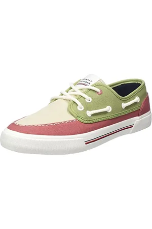 Tommy Hilfiger Herren Vulcanized Sneaker Core Boat Shoe Canvas Schuhe, Rot (Dockside Red), 44 EU