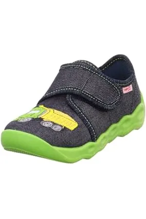 Superfit Jungen BUBBLE Hausschuhe, BLAU/GRÜN 8030