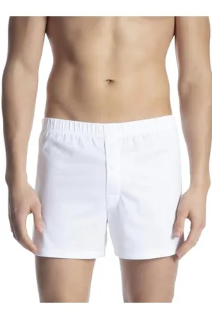 Calida Cotton Code Jersey-Boxershorts mit Eingriff Herren, mit stoffbezogenem Gummizugbund
