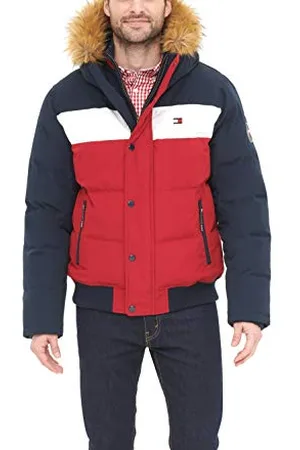 Tommy Hilfiger Herren Gesteppte Arctic Cloth Snap Front Schnorchel Bomberjacke Parka, , XXL