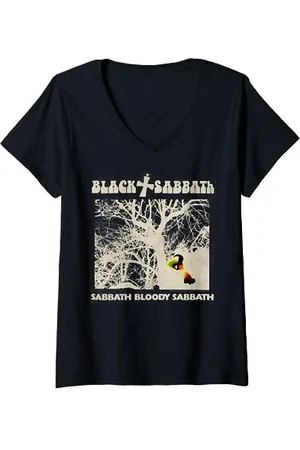 Black Sabbath Offizielles Vintage Negative SBS T-Shirt mit V-Ausschnitt