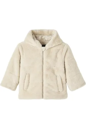 NAME IT Mädchen NMFMILA Faux FUR Jacket W Hood PB Kurzjacke, , 110