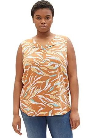 TOM TAILOR Damen 1035965 Plussize Bluse mit Muster, , 48 Große Größen