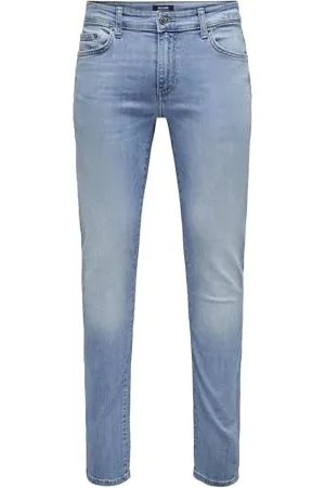 Only & Sons Herren Slim Fit Jeans Stretch Denim Pants Bleached Design Hose ONSLOOM