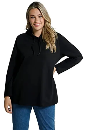 Ulla Popken Damen, Kapuze, Flammgarn, Langarm, Biobaumwolle Sweatshirts, , 42-44
