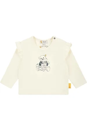 Steiff T-Shirt Langarm EU Größe 56 , Mädchen Langarm-Shirt, Longsleeve für Babys, Sweatshirt langärmelig, Baby-Oberteil, ideales Basic Shirt, bequem und weich, waschmaschinenfest