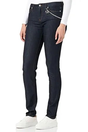 Moschino Moschino Damen Recycled Fibers Personalized With Chain And Heart Casual Pants, , 33 EU
