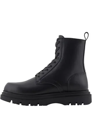 Armani Exchange Herren Black Edition, Chunky Sole, Real Leather Ankle Boot, 42.5 EU