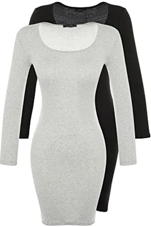 Trendyol Damen Mini Bodycon Fitted Dress Kleid, , Medium