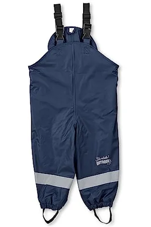 Sterntaler Regenhose gefüttert uni - Kinder Regenhose wasserdicht - Jungen Matsch- und Buddelhose mit verschweißten Nähten und elastischen Hosenträgern - Regenbekleidung warm - , Größe 86