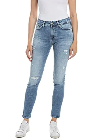 Replay Damen Luzien Broken Edge Jeans, , 3332