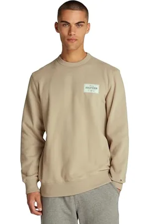 Tommy Hilfiger Herren Sweatshirt Monotype Label Rundhalsausschnitt, Beige (Sandalwood), XL
