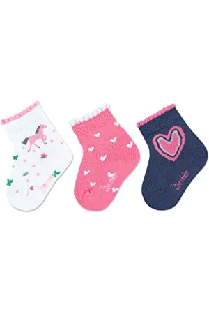 Sterntaler Baby Mädchen Baby Socken Baby-Söckchen 3er Pack Pferd - Socken Baby, Babysöckchen, Babysocken - aus Baumwolle - , 16