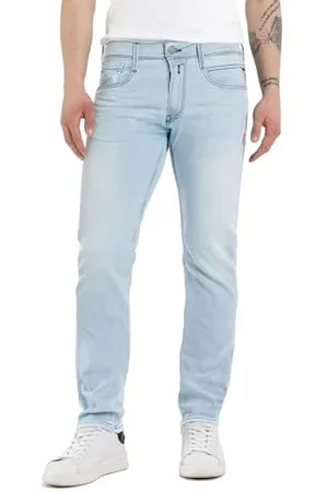 Replay Herren Jeans Anbass Slim-Fit mit Power Stretch, Blau , 30W / 34L