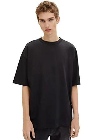 TOM TAILOR Herren Oversize Basic T-Shirt, Black, XL
