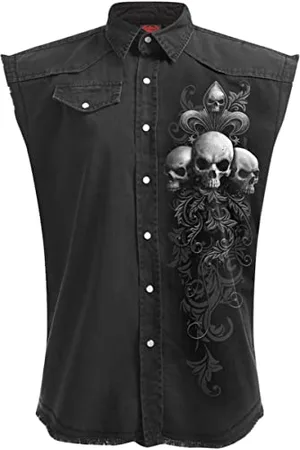 Spiral Skull Scroll - Ärmellose Weste im „Stone Washed“-Design - - M