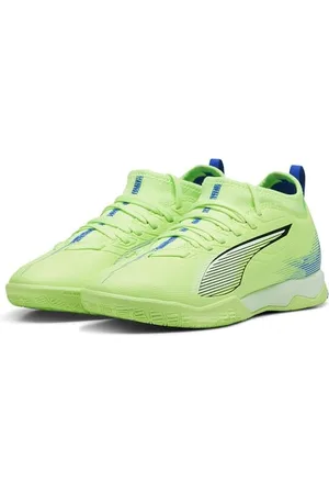 PUMA Unisex Kinder Ultra 5 Match It + Mid Jr Soccer Shoe, Fizzy Apple White Bluemazing, 35.5 EU