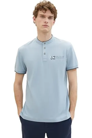 TOM TAILOR Herren Piqué Poloshirt mit Schriftzug, , XL
