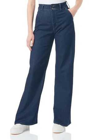 QS by s.Oliver Damen Jeans Hose Wide Leg Blue 34