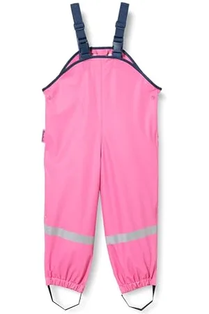 Playshoes Matschhose Regenlatzhose Fleece-Futter Unisex Kinder Wind- und wasserdichte Regenhose Regenbekleidung, pink, 80