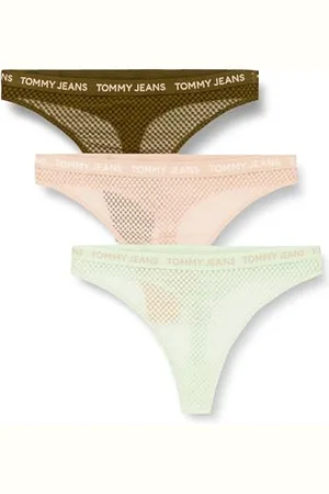 Tommy Hilfiger Damen 3er Pack Strings mit Spitze, Mehrfarbig , XL