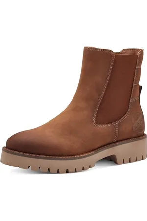QS by s.Oliver Damen Chelsea Boots Elegant Vegan, Braun , 41 EU