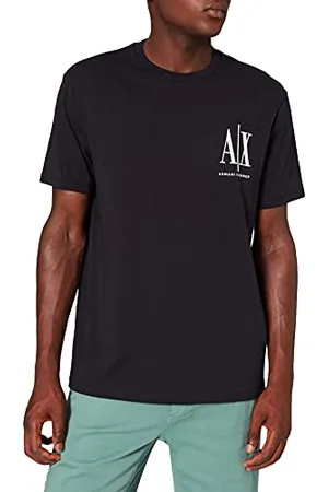 Armani Exchange Herren Front Embroidered Logo T-Shirt, Blue, XS