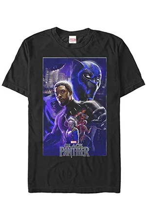 Marvel Unisex Panther Light Organic Short Sleeve T-shirt, , L