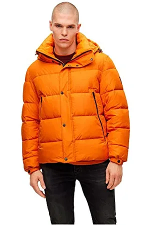 HUGO BOSS Herren Omaris Wasserabweisende Steppjacke mit Kapuze und Logo-Aufnäher 56