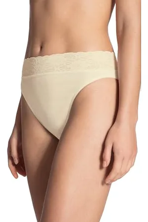 Calida Iconics Jazzpant Damen, aus 100% Baumwolle, Spitze am Beinausschnitt