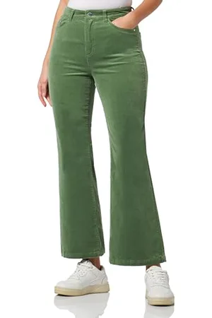 QS by s.Oliver Damen Cord Hose, Slim Fit Green, 40