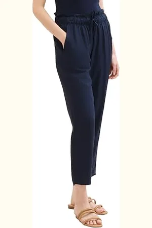 TOM TAILOR Damen Loose Fit Cropped Hose, sky captain blue, 34/28