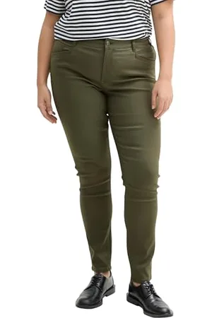 TOM TAILOR Damen Plussize Coated Skinny Jeans in Leder-Optik, , 48