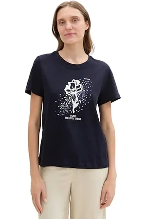 TOM TAILOR Damen T-Shirt aus Bio-Baumwolle mit Print, , S